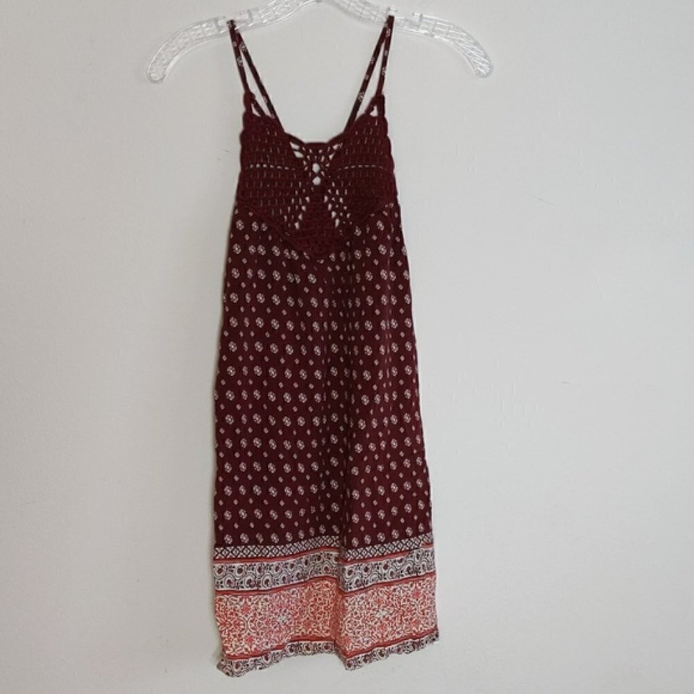 LA Hearts Crochet Neck Mini Dress Sun Dress